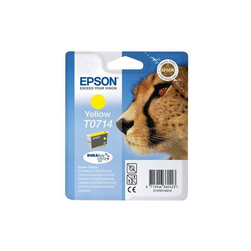 Inkoustová náplň Epson T0714, 405 stran (C13T07144011) žlutá, inkoustová, náplň, epson, t0714, 405, stran, c13t07144011, žlutá