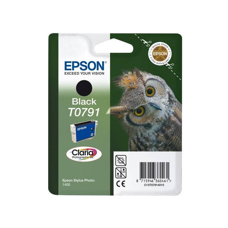 Inkoustová náplň Epson T0791, 11ml (C13T07914010) černá, inkoustová, náplň, epson, t0791, 11ml, c13t07914010, černá