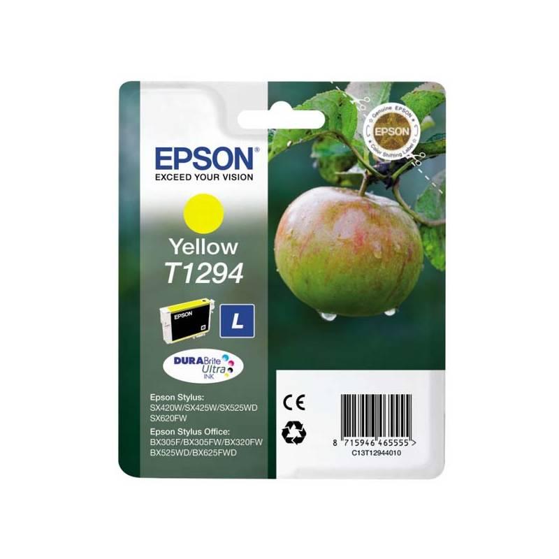 Inkoustová náplň Epson T12944011, 485 stran (C13T12944011) žlutá, inkoustová, náplň, epson, t12944011, 485, stran, c13t12944011, žlutá