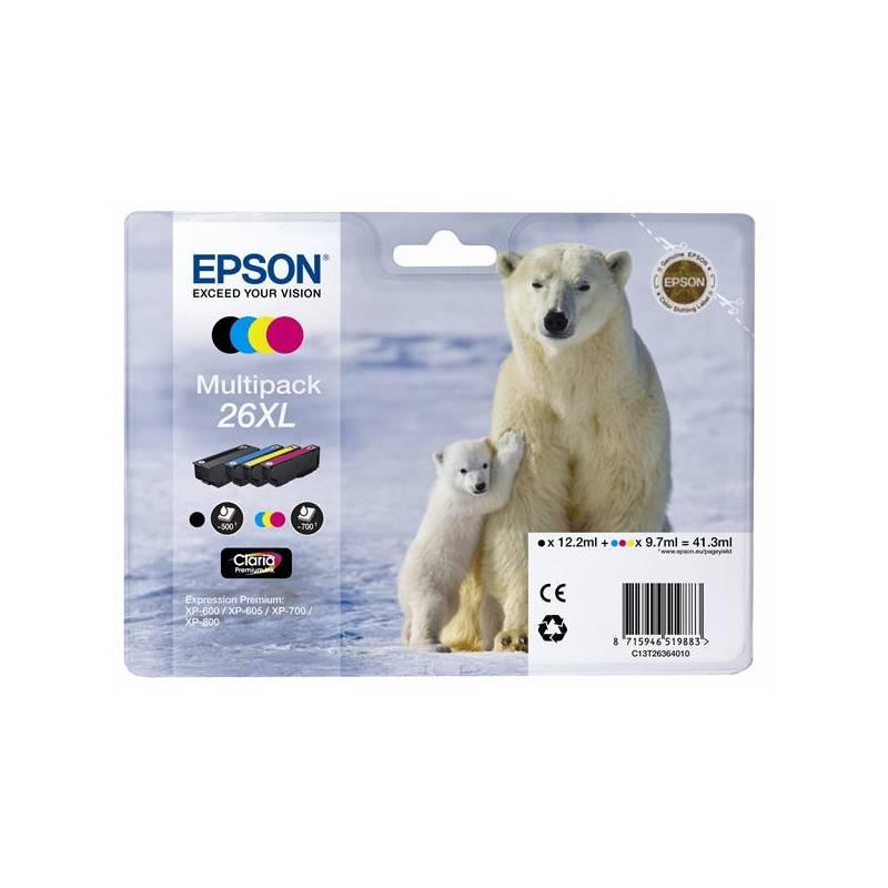 Inkoustová náplň Epson T2636, 700 stran (C13T26364010) černá/červená/modrá/žlutá, inkoustová, náplň, epson, t2636, 700, stran, c13t26364010, černá, červená, modrá, žlutá