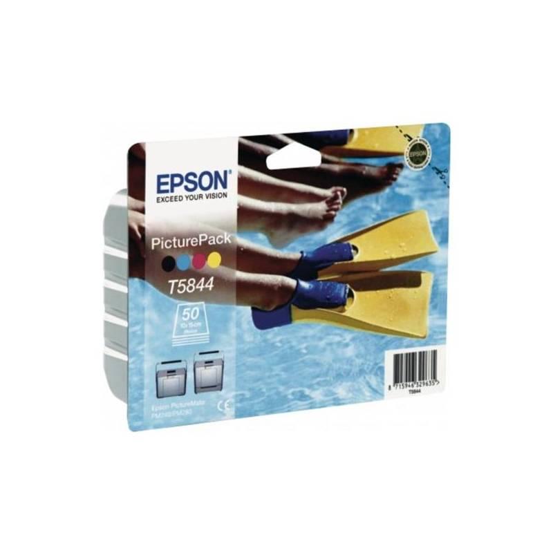 Inkoustová náplň Epson T5844, 50ml (C13T58444010) černá/červená/modrá/žlutá, inkoustová, náplň, epson, t5844, 50ml, c13t58444010, černá, červená, modrá, žlutá