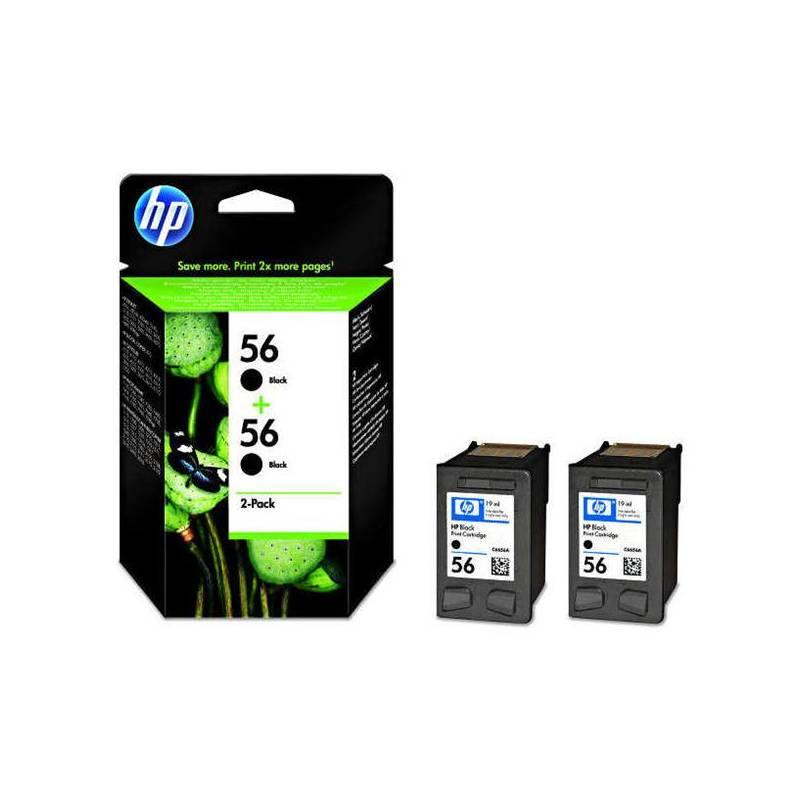 Inkoustová náplň HP No. 56, *19ml, 900 (2x450) stran,  2 pack (C9502AE) černá, inkoustová, náplň, 19ml, 900, 2x450, stran, pack, c9502ae
