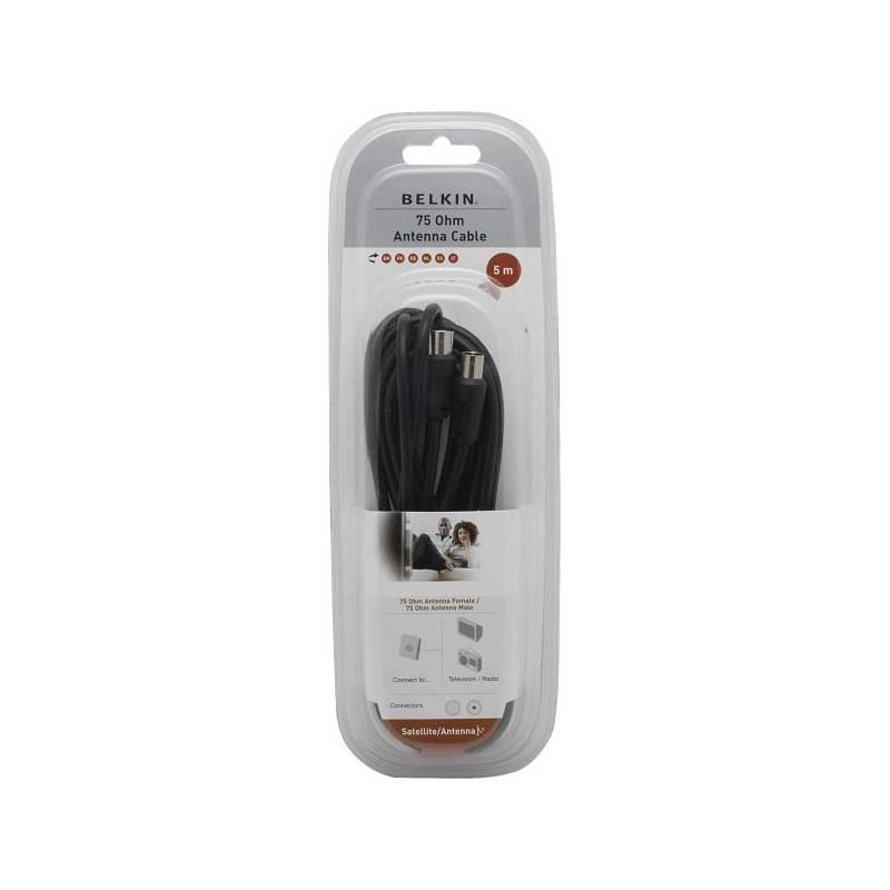 Kabel Belkin anténní koaxiální, 5m (F8V3084Aea5M) černý, kabel, belkin, anténní, koaxiální, f8v3084aea5m, černý