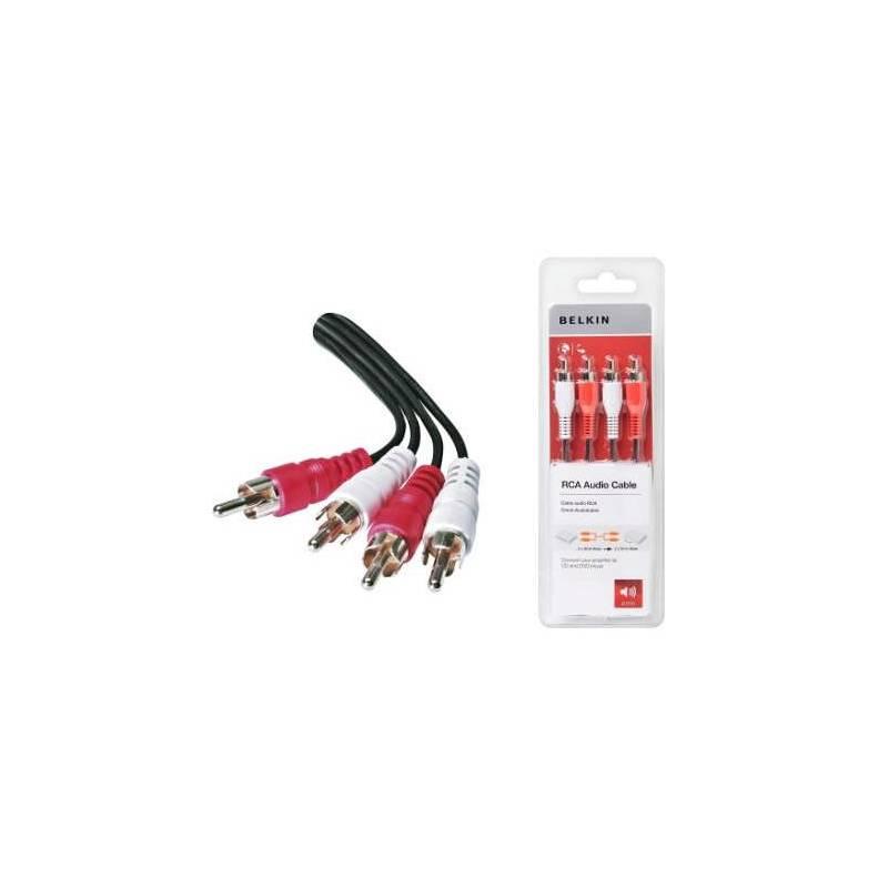 Kabel Belkin audio 2RCA, 5m (F8V3015cp5M) černý, kabel, belkin, audio, 2rca, f8v3015cp5m, černý