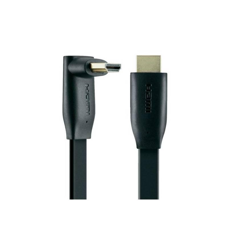 Kabel Belkin HDMI 1.4 boční 90° konektor, 2m (F3Y022bf2M) černý/šedý, kabel, belkin, hdmi, boční, konektor, f3y022bf2m, černý, šedý