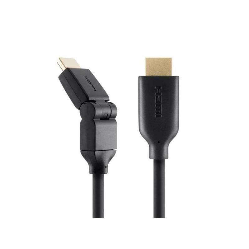 Kabel Belkin HDMI 1.4 otočný 180° konektor, 2m (F3Y026bf2M) černý, kabel, belkin, hdmi, otočný, 180, konektor, f3y026bf2m, černý