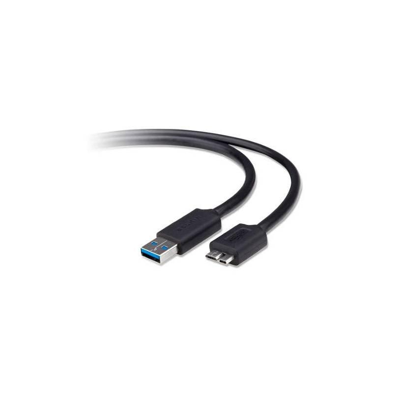Kabel Belkin USB 3.0 A - MicroB, 0.9m (F3U166cp0.9M) černý, kabel, belkin, usb, microb, f3u166cp0, černý