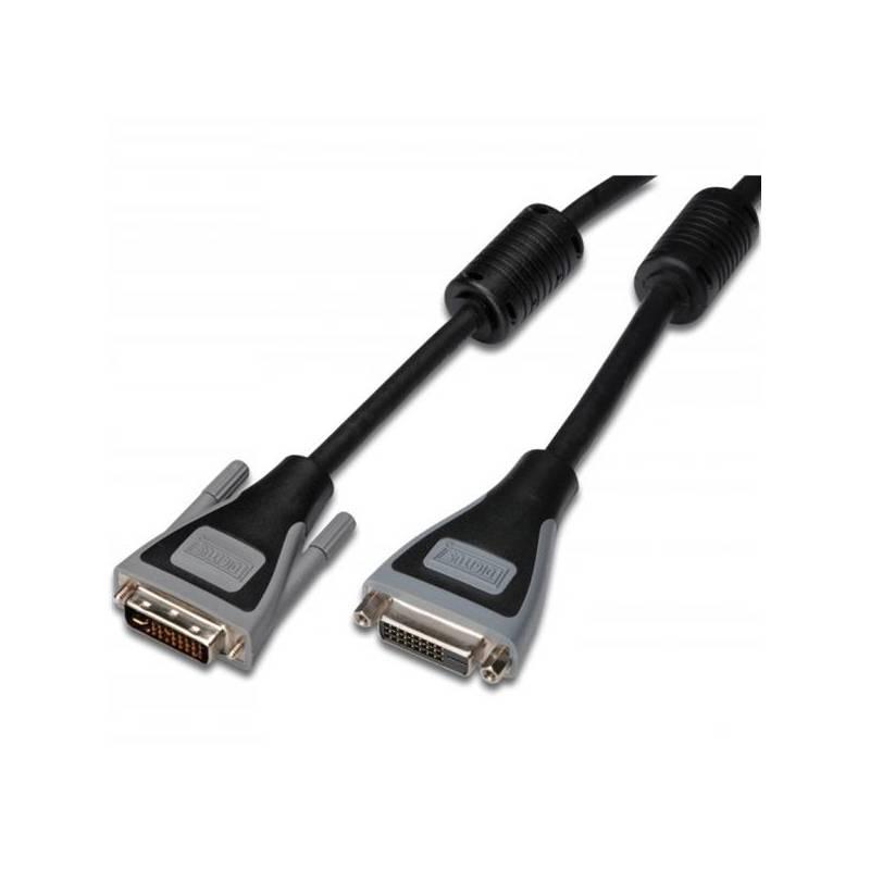 Kabel Digitus DVI-D (24+1) prodlužovací, 5m (DK-320201-050-D) černý/šedý, kabel, digitus, dvi-d, prodlužovací, dk-320201-050-d, černý, šedý