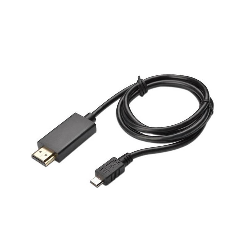 Kabel Digitus microUSB - HDMI 1.3, 3m (AK-300307-030-S) černý (poškozený obal 8213075828), kabel, digitus, microusb, hdmi, ak-300307-030-s, černý, poškozený