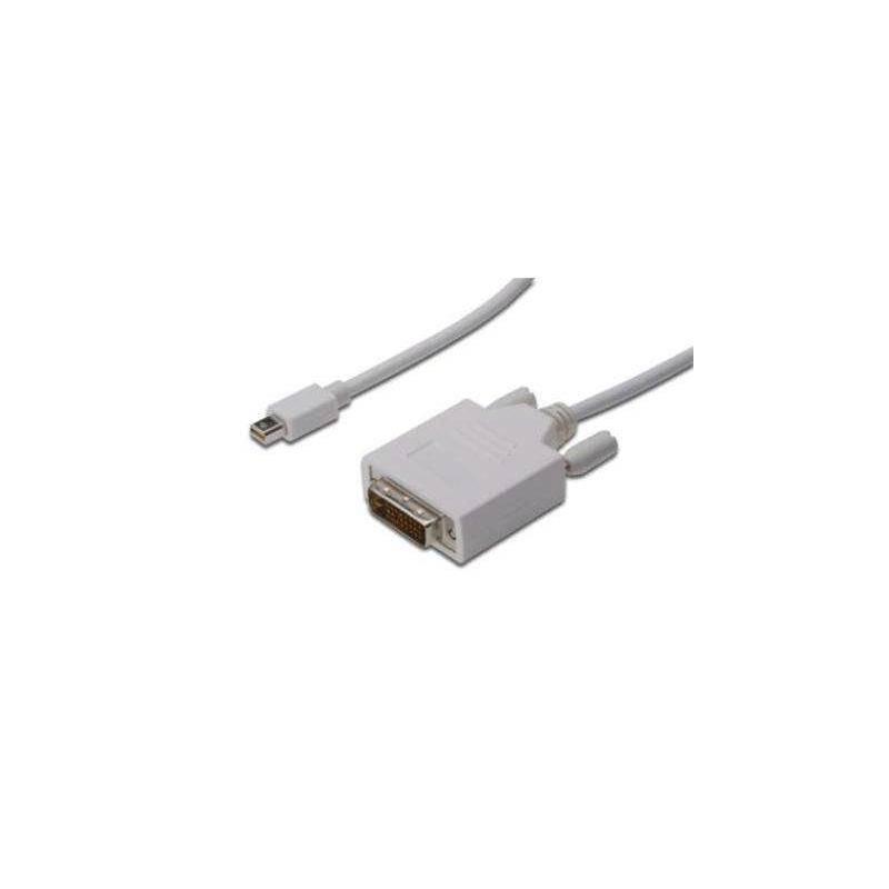 Kabel Digitus miniDisplayPort - DVI(24+1), 1m (AK-340305-010-W) bílý, kabel, digitus, minidisplayport, dvi, ak-340305-010-w, bílý