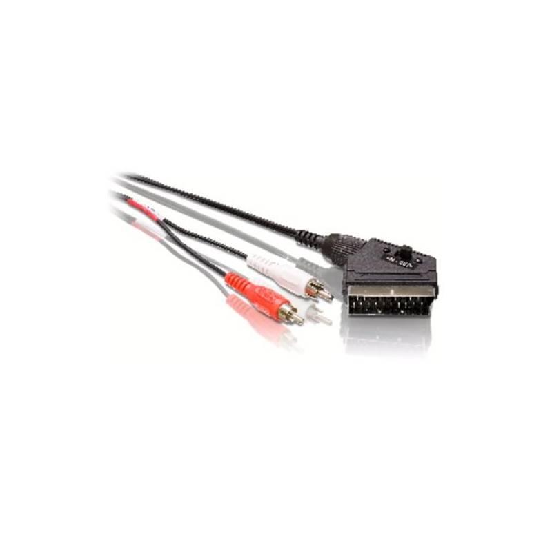 Kabel Digitus Scart 21pin - 3RCA, 1,8m (AK 392) černý/bílý/červený, kabel, digitus, scart, 21pin, 3rca, 392, černý, bílý, červený
