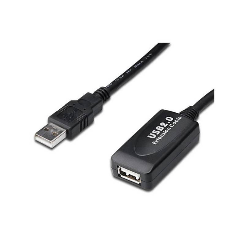 Kabel Digitus USB 2.0 aktivní prodlužovací, 25m (DA-73103) černý, kabel, digitus, usb, aktivní, prodlužovací, 25m, da-73103, černý