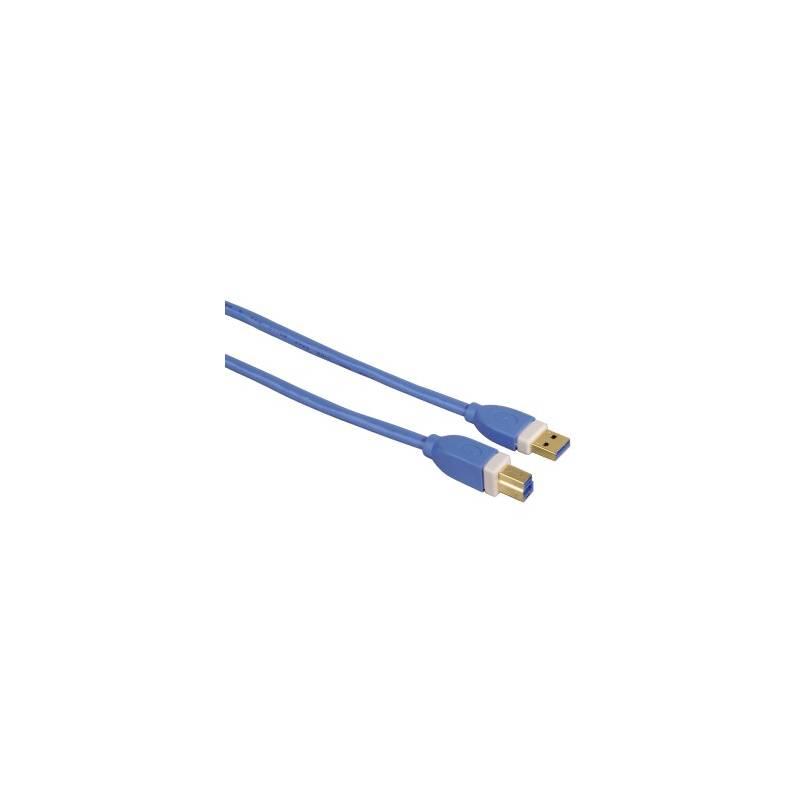 Kabel Hama USB A-B, 3m (39672) modrý, kabel, hama, usb, a-b, 39672, modrý