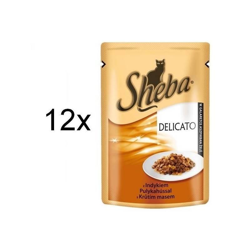 Kapsička Sheba DELICATO kuřecí maso v želé 12 x 80g, kapsička, sheba, delicato, kuřecí, maso, želé, 80g