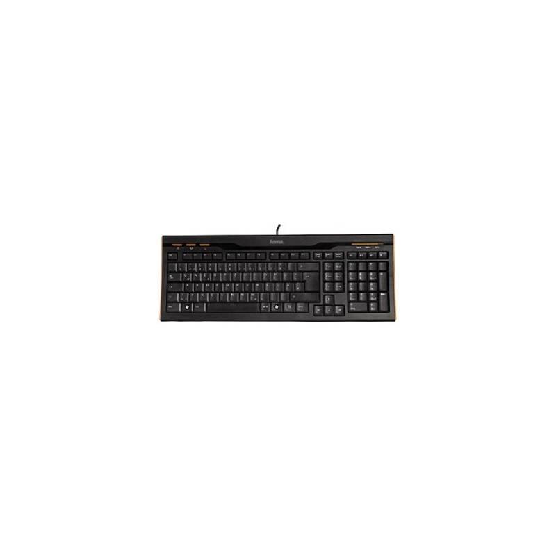Klávesnice Hama Slimline SL570 CZ (57202) černá, klávesnice, hama, slimline, sl570, 57202, černá