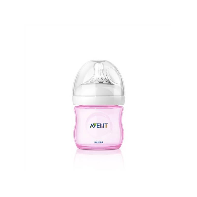 Kojenecká láhev AVENT 125ml Natural PP růžová, kojenecká, láhev, avent, 125ml, natural, růžová