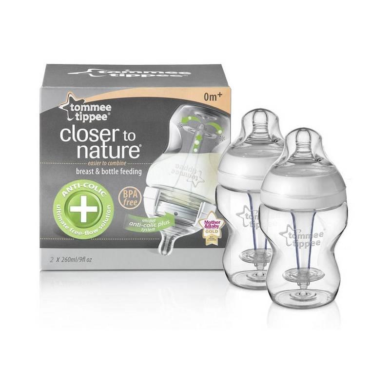 Kojenecká láhev Tommee Tippee C2N ANTI-COLIC, 2ks 260ml, 0+m, kojenecká, láhev, tommee, tippee, c2n, anti-colic, 2ks, 260ml