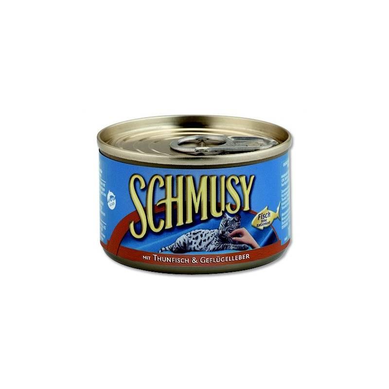 Konzerva Schmusy tuňák + drůbeží játra 100g, konzerva, schmusy, tuňák, drůbeží, játra, 100g