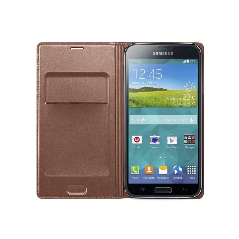 Kryt na mobil Samsung EF-WG900BF flip s kapsou pro Galaxy S5 (SM-G900) (EF-WG900BFEGWW) zlatý, kryt, mobil, samsung, ef-wg900bf, flip, kapsou, pro, galaxy, sm-g900