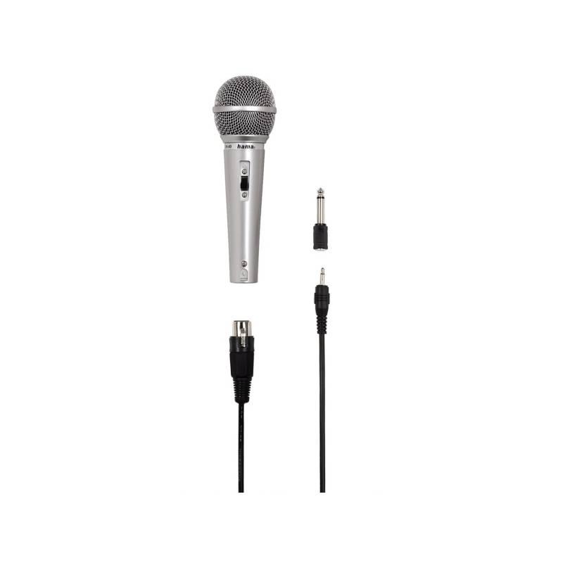 Mikrofon Hama DM 40 (46040) stříbrný, mikrofon, hama, 46040, stříbrný