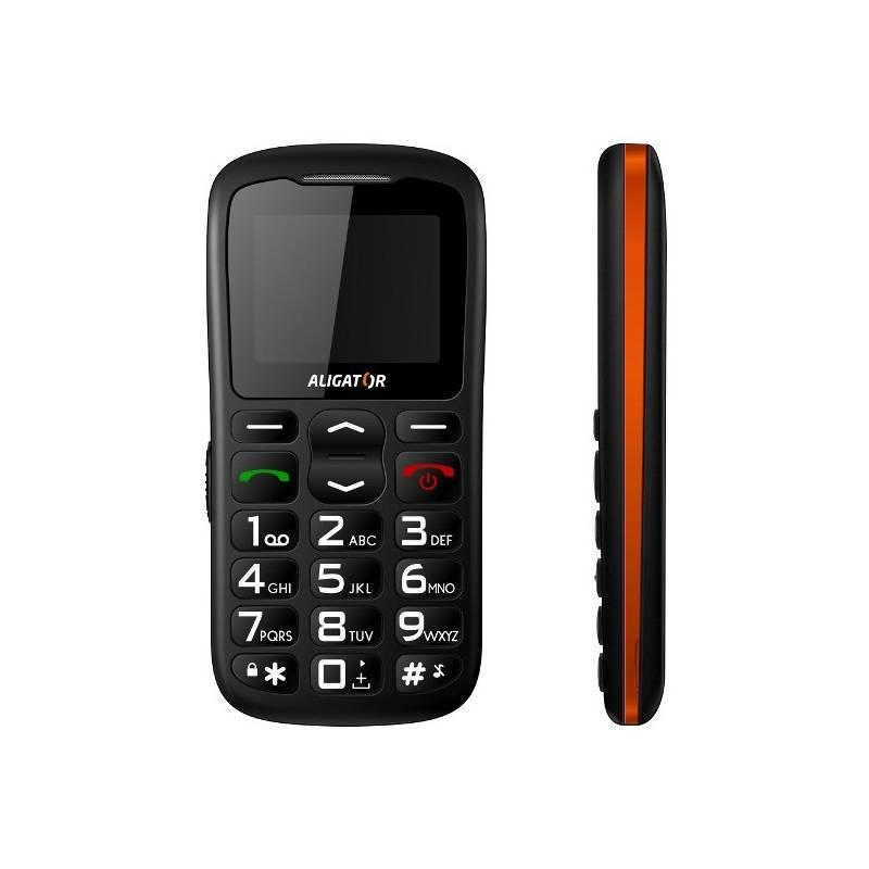 Mobilní telefon Aligator A430 černý/oranžový, mobilní, telefon, aligator, a430, černý, oranžový