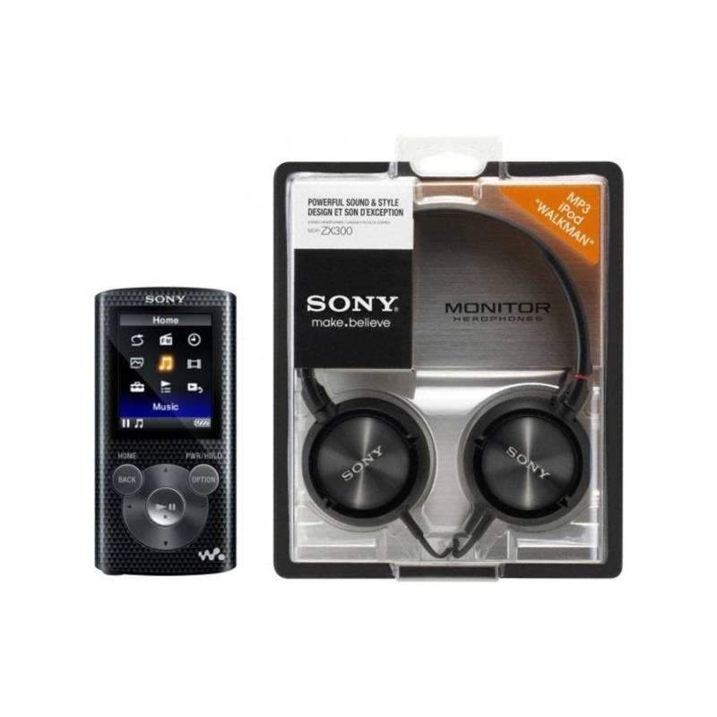 MP4 přehrávač Sony NWZ-E384BMDHI + sluchátka MDRZX300B (NWZE384BMDHI.YS) černý, mp4, přehrávač, sony, nwz-e384bmdhi, sluchátka, mdrzx300b, nwze384bmdhi