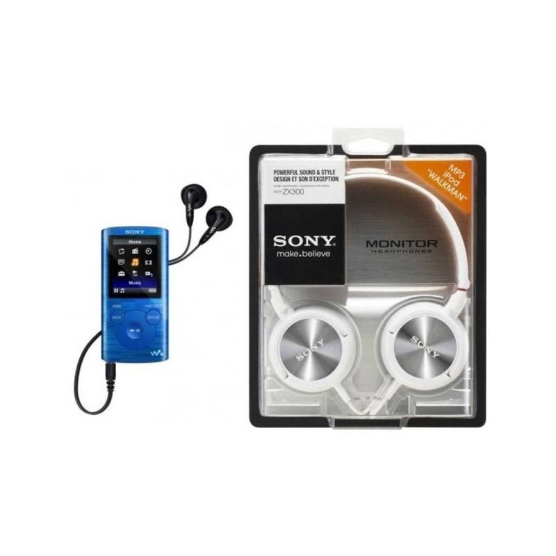 MP4 přehrávač Sony NWZ-E384LMDHI + sluchátka MDRZX300W (NWZE384LMDHI.YS) modrý, mp4, přehrávač, sony, nwz-e384lmdhi, sluchátka, mdrzx300w, nwze384lmdhi