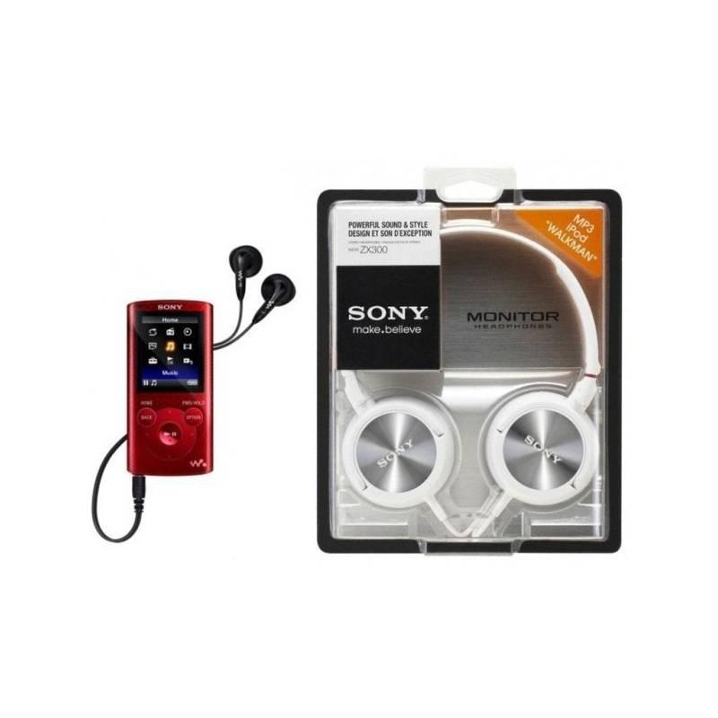 MP4 přehrávač Sony NWZ-E384RMDHI + sluchátka MDRZX300W (NWZE384RMDHI.YS) červený, mp4, přehrávač, sony, nwz-e384rmdhi, sluchátka, mdrzx300w, nwze384rmdhi