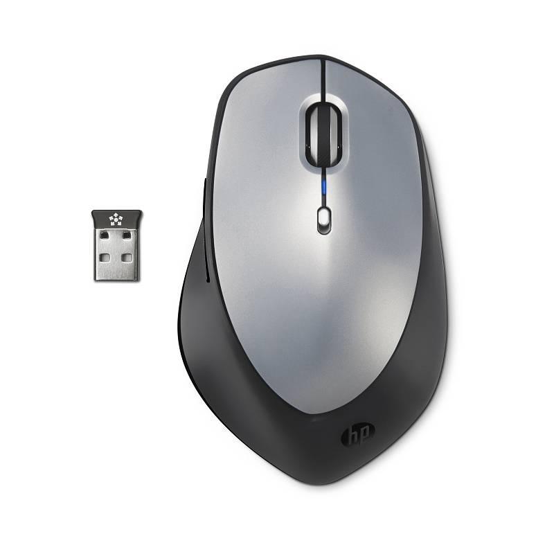 Myš HP Wireless Mouse X5500 (H2W15AA#ABB) stříbrná, myš, wireless, mouse, x5500, h2w15aa, abb, stříbrná