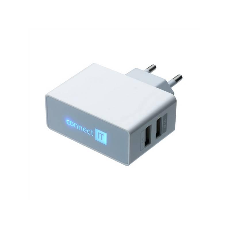 Nabíječka Connect IT POWER CHARGER 2x USB 2.1 A/1 A (CI-151), nabíječka, connect, power, charger, usb, ci-151