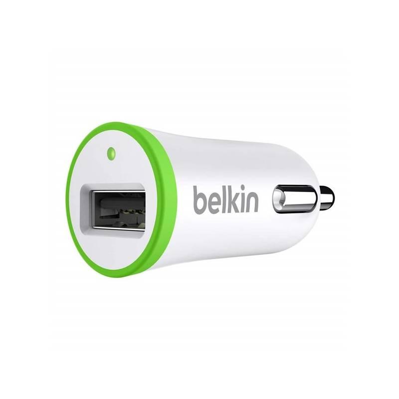 Nabíječka do auta Belkin 12-24V/5V 1A Micro univerzal (F8J044cwWHT) bílá/zelená, nabíječka, auta, belkin, 12-24v, micro, univerzal, f8j044cwwht, bílá, zelená