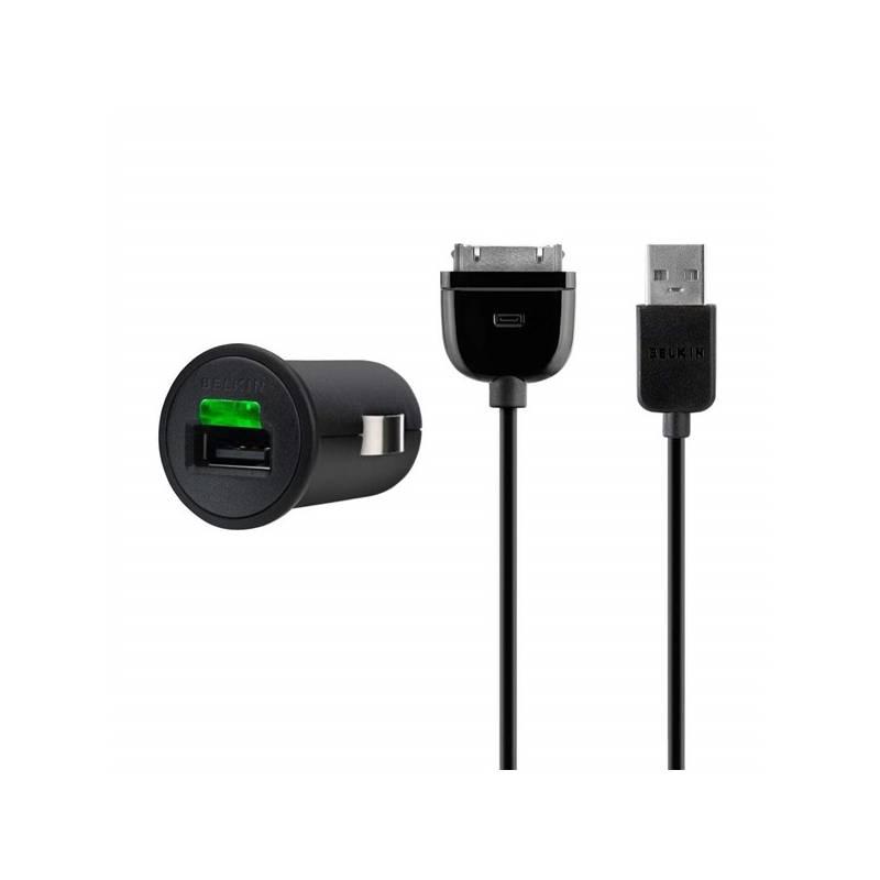 Nabíječka do auta Belkin Micro 2,1A + kabel pro iPhone/iPad (F8Z689cw) černý, nabíječka, auta, belkin, micro, kabel, pro, iphone, ipad, f8z689cw