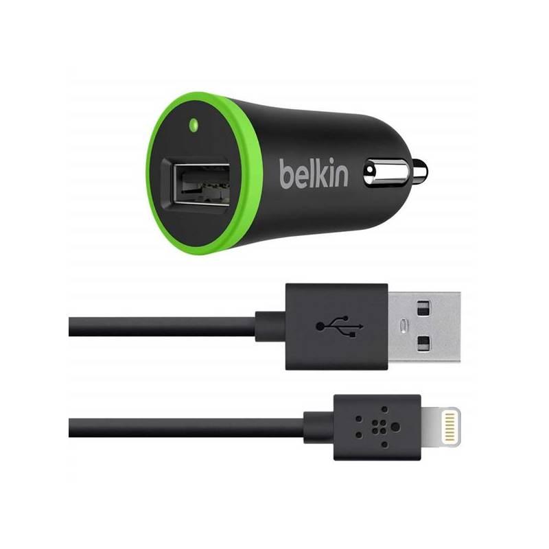 Nabíječka do auta Belkin Micro USB 2.1A + Lightning kabel (F8J078bt04-BLK) černá/zelená, nabíječka, auta, belkin, micro, usb, lightning, kabel, f8j078bt04-blk