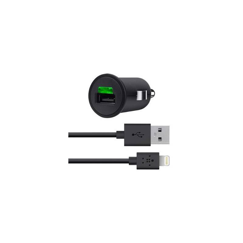 Nabíječka do auta Belkin Micro USB, 2.1A + Lightning kabel (F8J090bt04-BLK), nabíječka, auta, belkin, micro, usb, lightning, kabel, f8j090bt04-blk