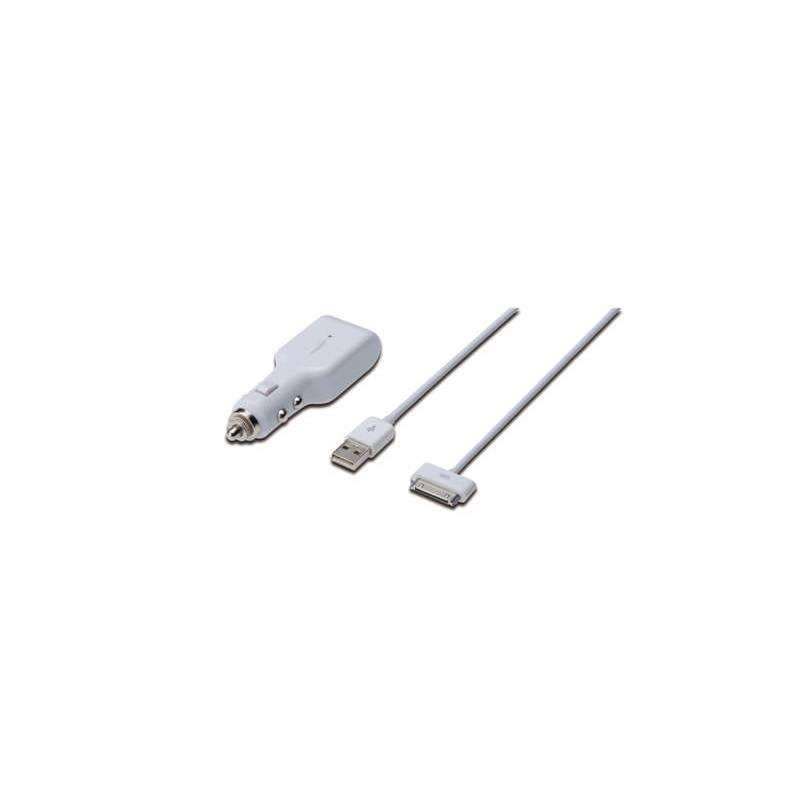 Nabíječka do auta Digitus Apple set do auta , připojovací kabel 1m (DB-600900-010-W) bílý, nabíječka, auta, digitus, apple, set, připojovací, kabel