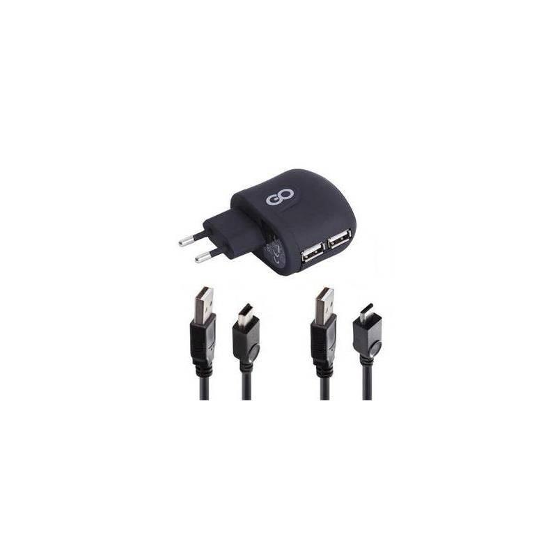 Nabíječka GoClever 100-240 V duální USB (ACCGCCHAHOMECABLE) černý, nabíječka, goclever, 100-240, duální, usb, accgcchahomecable, černý