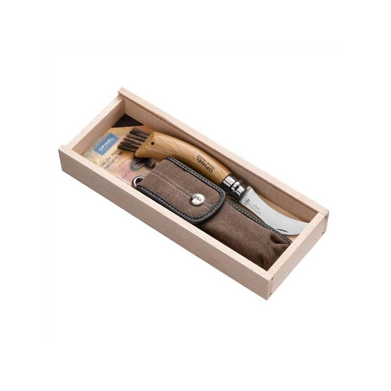 Nůž houbařský Opinel čepel 8 cm - DUB + pouzdro v dřevěném dárkovém balení, nůž, houbařský, opinel, čepel, dub, pouzdro, dřevěném, dárkovém