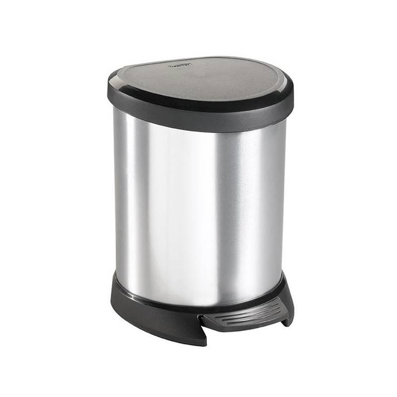 Odpadkový koš Curver Decobin 02160-599 černý/stříbrný, odpadkový, koš, curver, decobin, 02160-599, černý, stříbrný