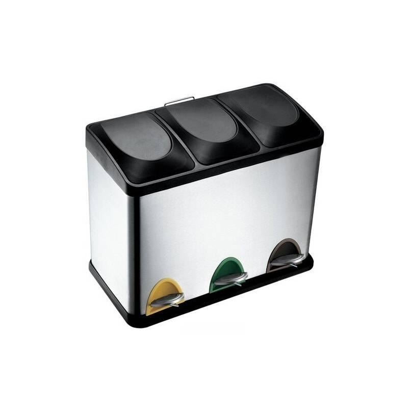 Odpadkový koš TORO 270233, 3x15L černý/stříbrný, odpadkový, koš, toro, 270233, 3x15l, černý, stříbrný
