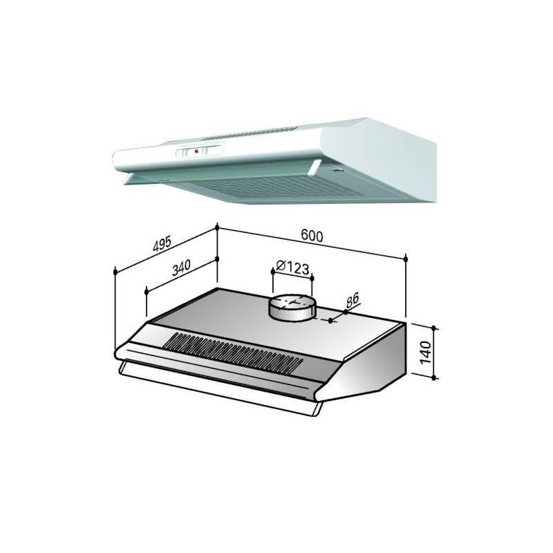 Odsavač par Best K195S6B bílý, odsavač, par, best, k195s6b, bílý