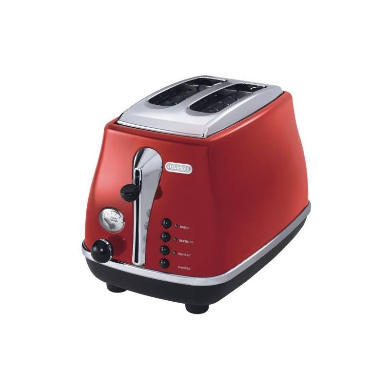 Opékač topinek DeLonghi Icona CTO2003R červený, opékač, topinek, delonghi, icona, cto2003r, červený