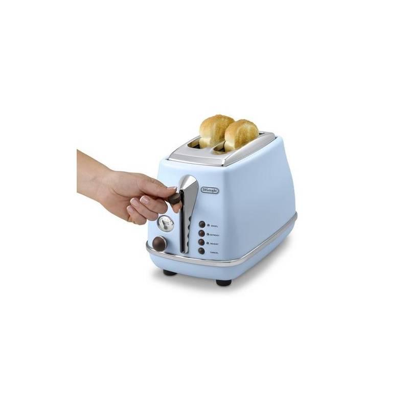 Opékač topinek DeLonghi Icona Vintage CTOV2003AZ modrý, opékač, topinek, delonghi, icona, vintage, ctov2003az, modrý