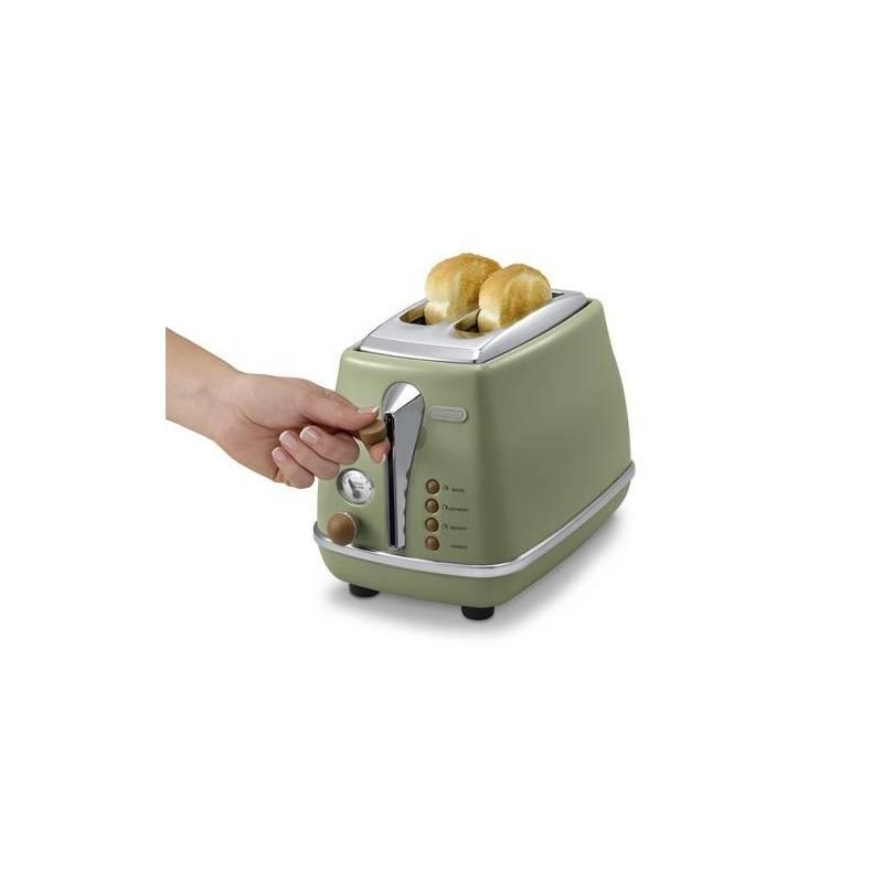 Opékač topinek DeLonghi Icona Vintage CTOV2003GR zelený, opékač, topinek, delonghi, icona, vintage, ctov2003gr, zelený