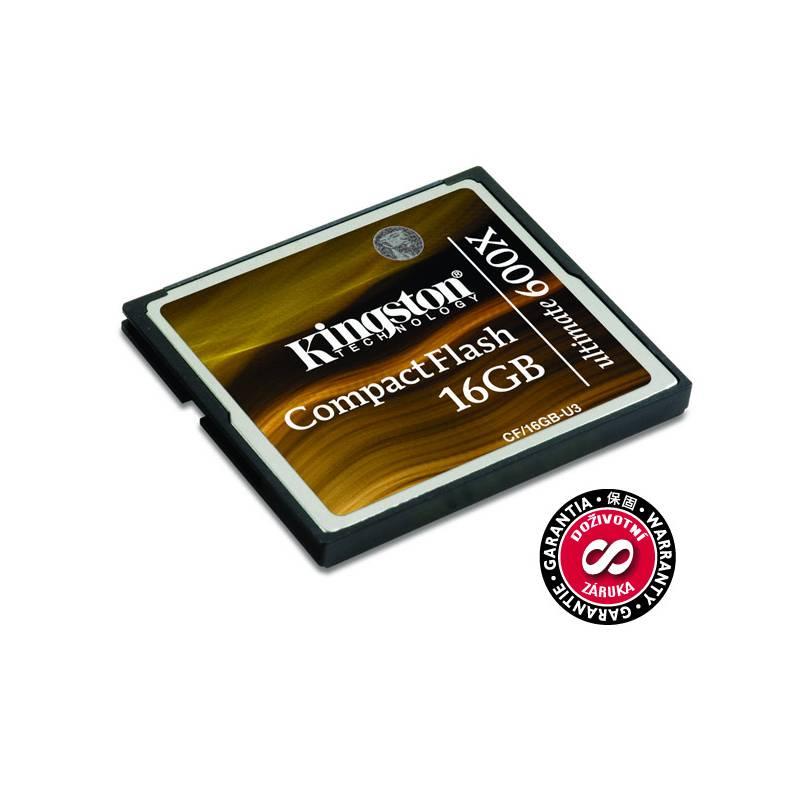 Paměťová karta Kingston CF 16GB Ultimate 600x (CF/16GB-U3), paměťová, karta, kingston, 16gb, ultimate, 600x, 16gb-u3