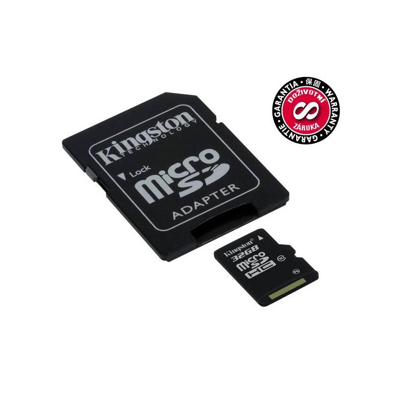 Paměťová karta Kingston MicroSDHC 32GB Class10 + adapter (SDC10/32GB), paměťová, karta, kingston, microsdhc, 32gb, class10, adapter, sdc10