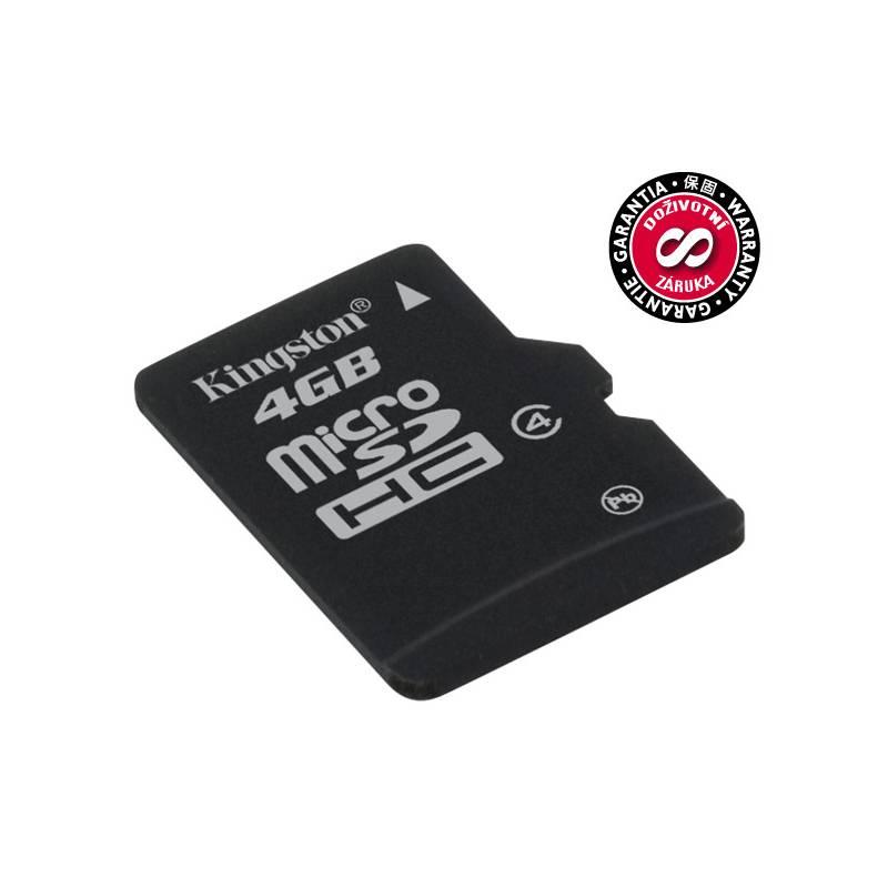 Paměťová karta Kingston MicroSDHC 4GB Class4 (SDC4/4GBSP), paměťová, karta, kingston, microsdhc, 4gb, class4, sdc4, 4gbsp
