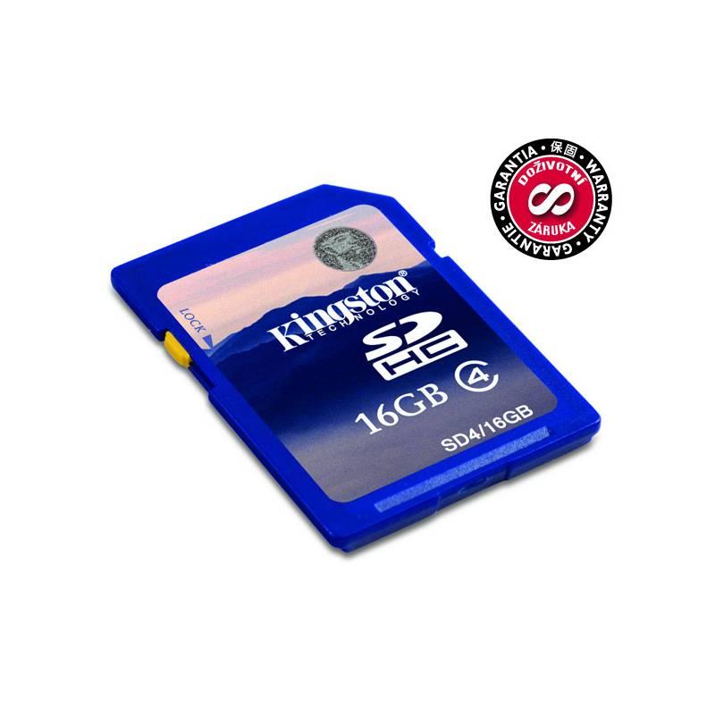 Paměťová karta Kingston SDHC 16GB Class4 (SD4/16GB), paměťová, karta, kingston, sdhc, 16gb, class4, sd4