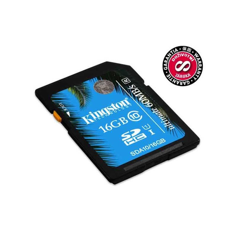 Paměťová karta Kingston SDHC Ultimate 16GB Class 10 UHS-I (SDA10/16GB), paměťová, karta, kingston, sdhc, ultimate, 16gb, class, uhs-i, sda10