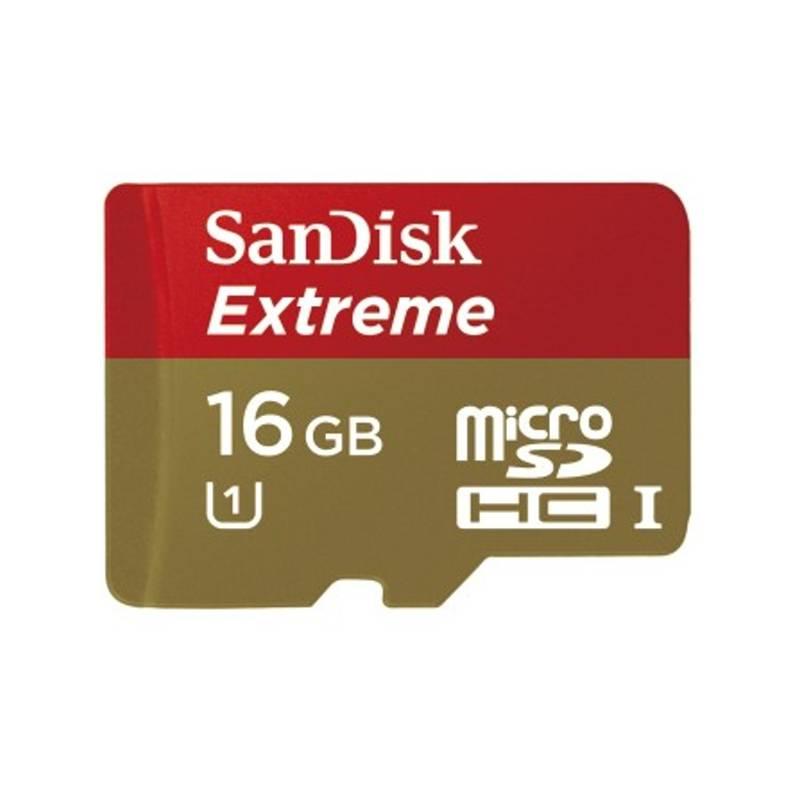 Paměťová karta Sandisk Extreme microSDHC 16GB, class 10 + adaptér (123819), paměťová, karta, sandisk, extreme, microsdhc, 16gb, class, adaptér, 123819