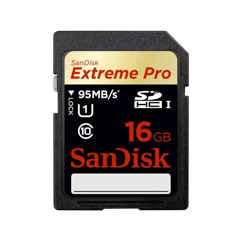 Paměťová karta Sandisk Extreme Pro SDHC 16 GB Class 10 (114740) černá, paměťová, karta, sandisk, extreme, pro, sdhc, class, 114740, černá